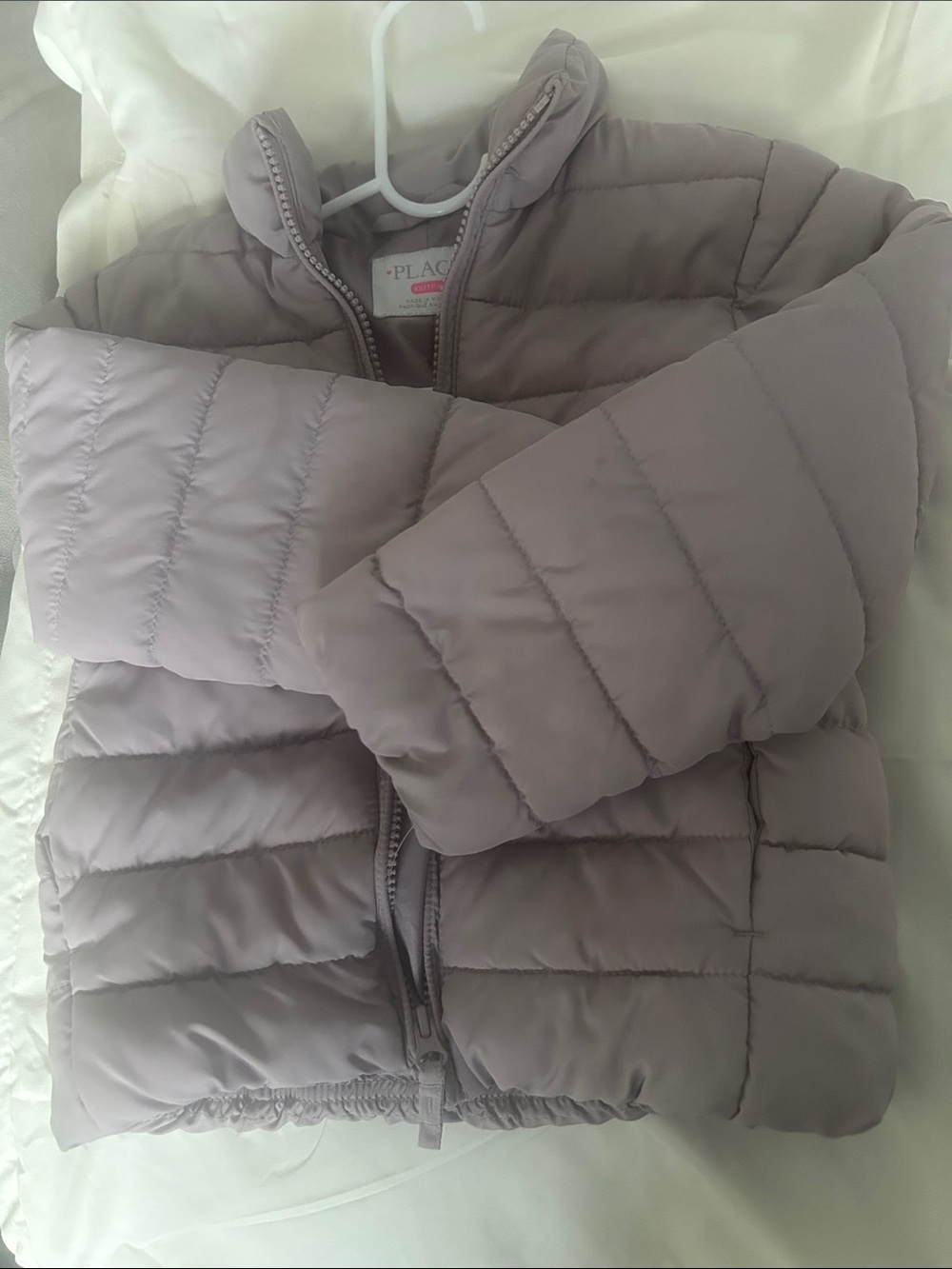 The Children's Place Lavender Quilted Puffer Coat for Kids